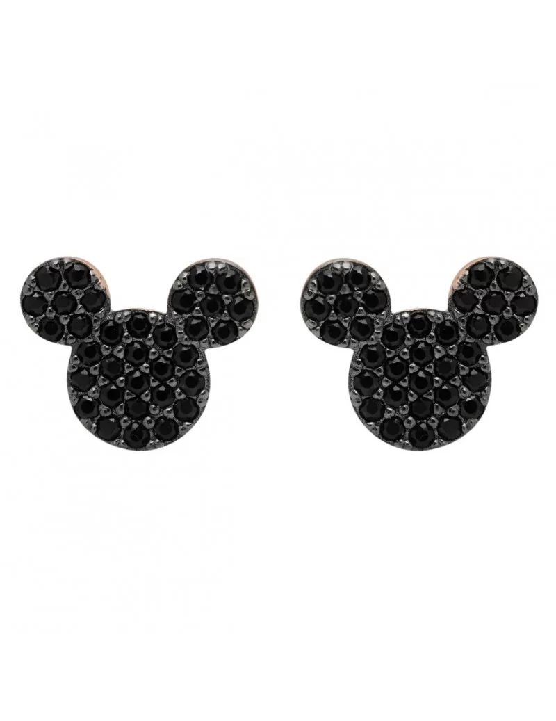 Mickey Mouse Black Pave Earrings by CRISLU – Rose Gold $17.76 ADULTS