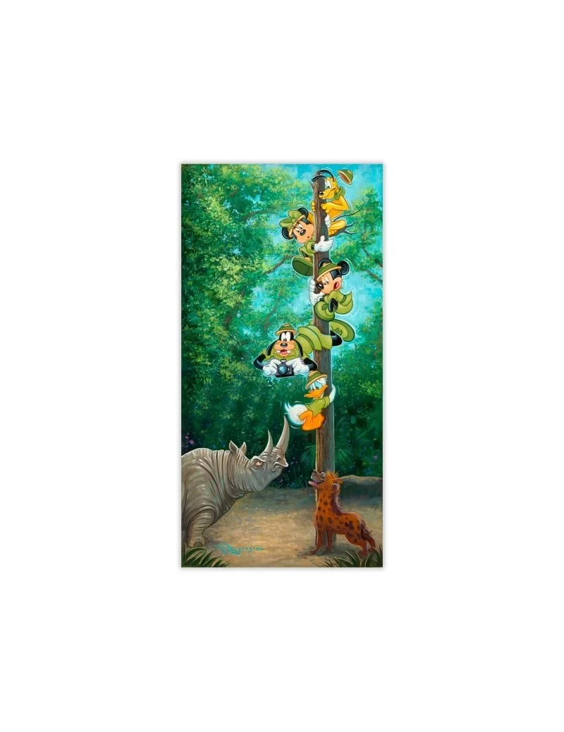 Mickey Mouse and Friends ''Rhino Chase'' Signed Giclée by Tim Rogerson – Limited Edition $153.60 COLLECTIBLES