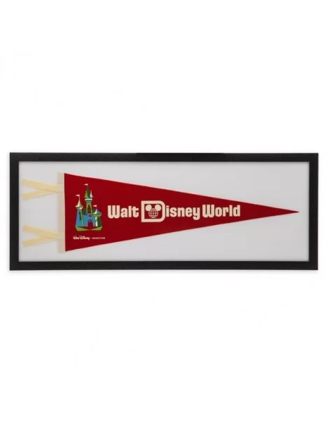 Walt Disney World 50th Anniversary Replica Pennant – Framed – Red $39.98 COLLECTIBLES