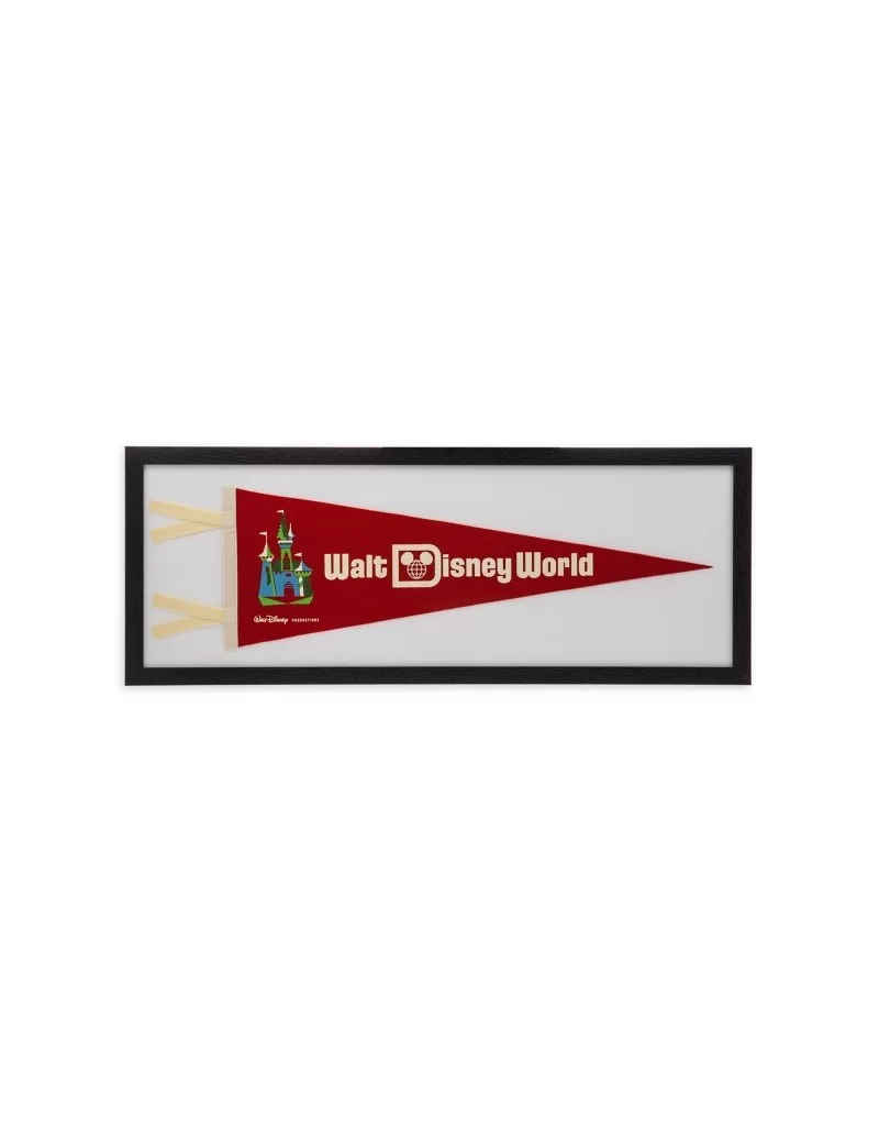 Walt Disney World 50th Anniversary Replica Pennant – Framed – Red $39.98 COLLECTIBLES