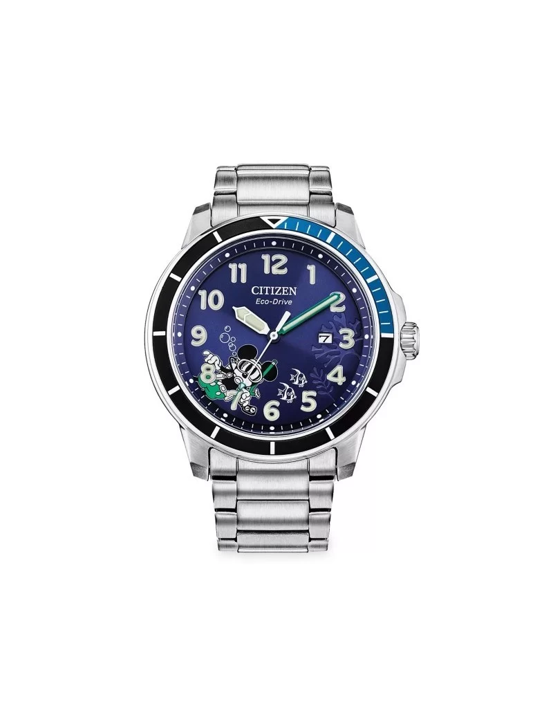 Mickey Mouse Water Sport Stainless Steel Eco-Drive Watch for Adults by Citizen $92.40 ADULTS