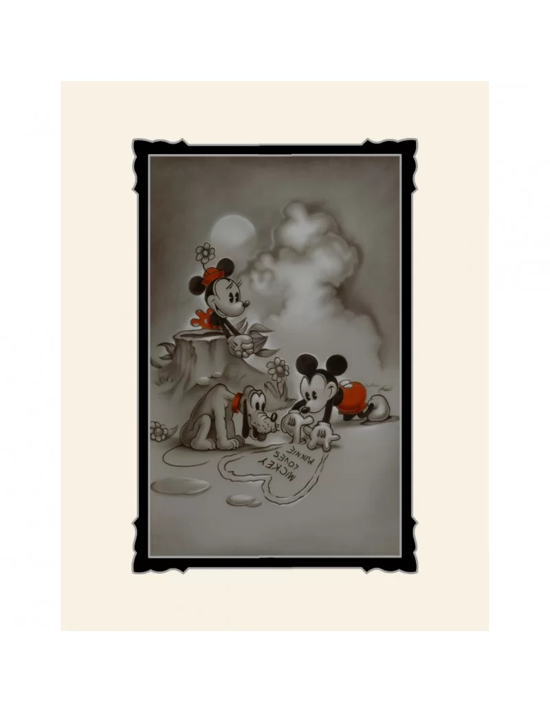 Mickey and Minnie Mouse ''Mickey Loves Minnie'' Deluxe Print by Noah $18.00 COLLECTIBLES