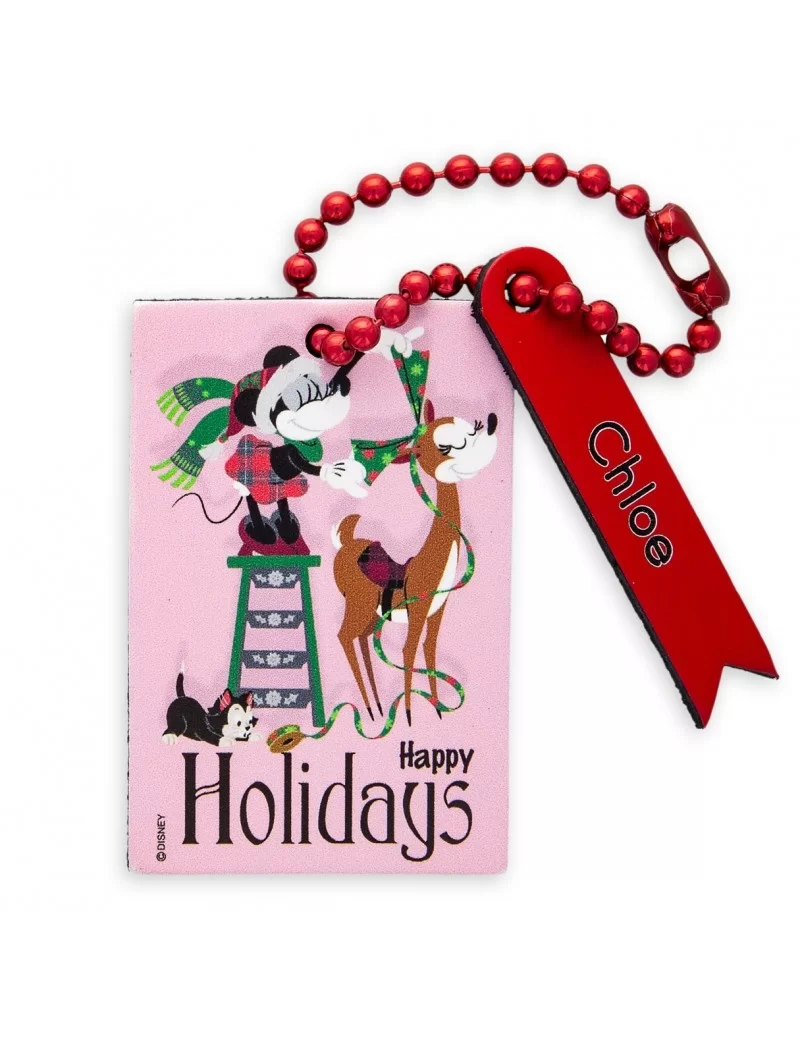Santa Minnie Mouse and Figaro Leather Luggage Tag – Personalizable $3.70 ADULTS