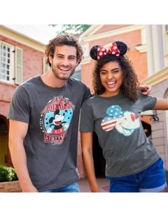 Mickey Mouse Americana Flag T-Shirt for Adults $10.15 UNISEX