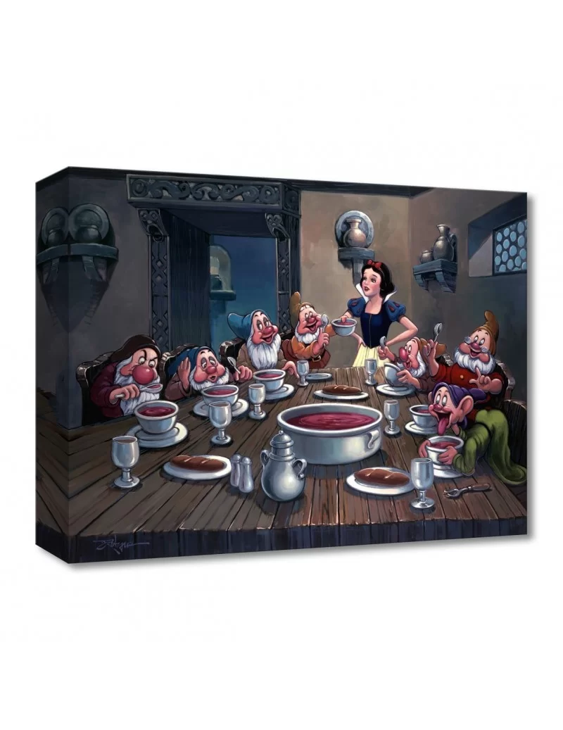 Snow White and the Seven Dwarfs ''Soup for Seven'' Giclée on Canvas by Rodel Gonzalez – Limited Edition $44.40 COLLECTIBLES