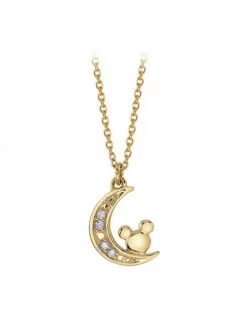 Mickey Mouse Icon Crescent Moon Diamond Necklace $18.60 ADULTS