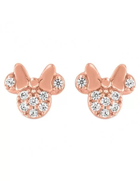 Minnie Mouse Icon Pavé Rose Gold Earrings by Rebecca Hook $19.68 ADULTS