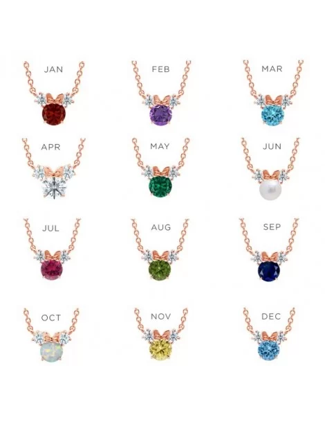 Minnie Mouse Birthstone Necklace for Kids by CRISLU – Rose Gold $19.80 KIDS