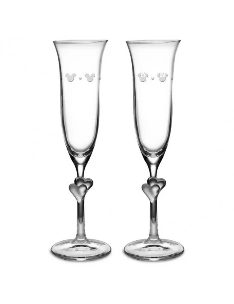 Mickey and Minnie Mouse Glass Flutes by Arribas – Personalized $24.92 TABLETOP