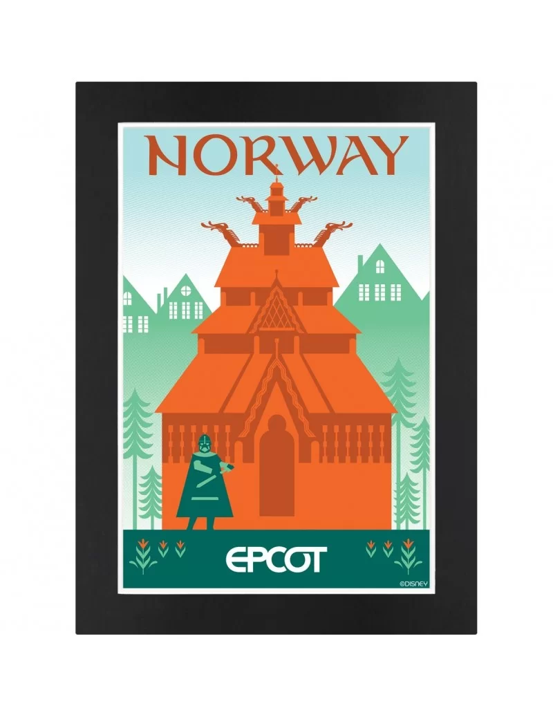 EPCOT Norway Pavilion Matted Print $13.76 HOME DECOR