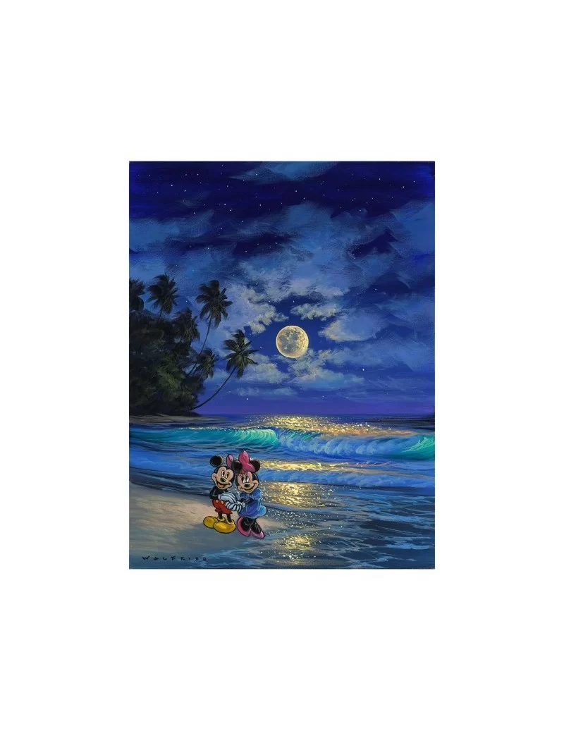 Mickey and Minnie Mouse ''Romance Under the Moonlight'' Giclee on Canvas by Walfrido Garcia – Limited Edition $51.60 COLLECTI...