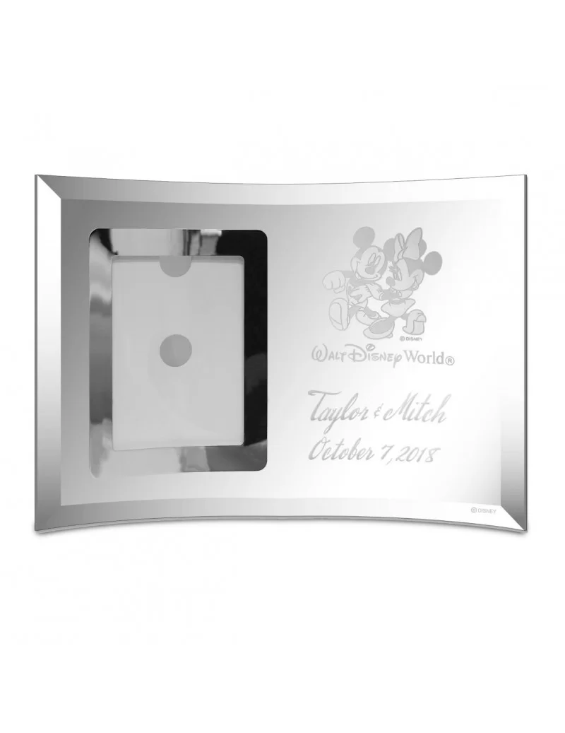 Mickey and Minnie Mouse Glass Frame by Arribas – Large – Personalized $22.82 HOME DECOR