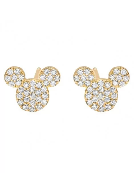 Mickey Mouse Icon Stud Earrings by CRISLU – Yellow Gold $25.08 ADULTS