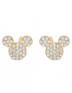 Mickey Mouse Icon Stud Earrings by CRISLU – Yellow Gold $25.08 ADULTS