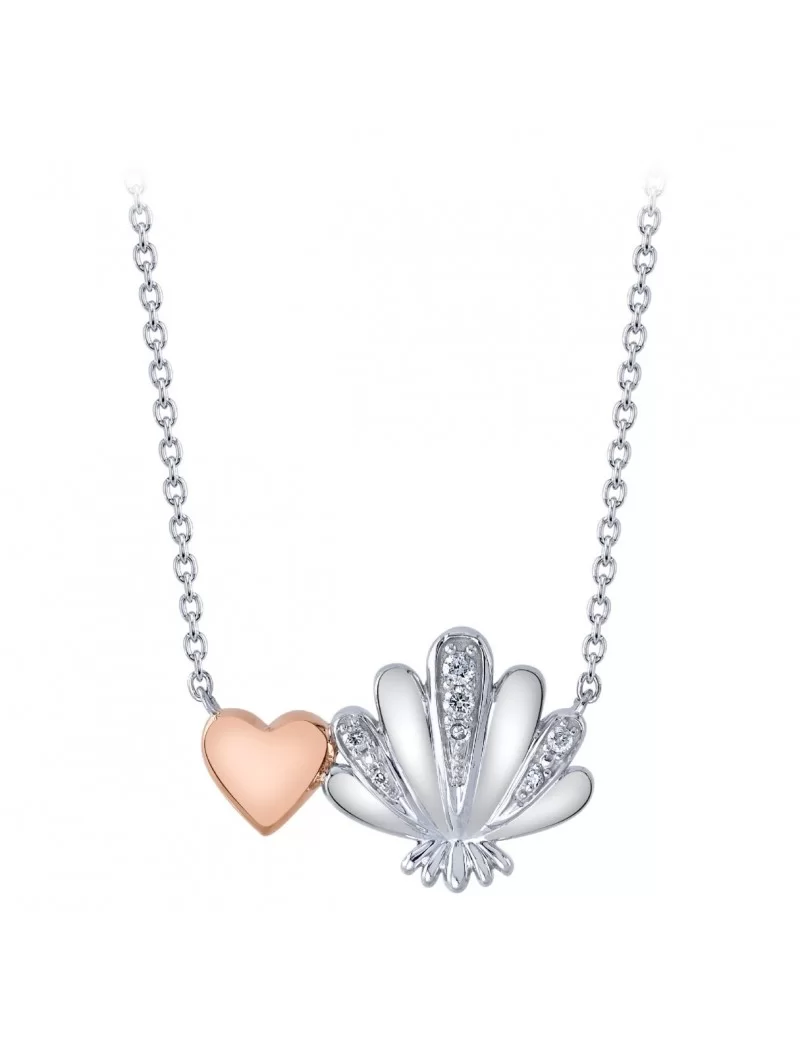 The Little Mermaid Heart and Shell Diamond Necklace $25.20 ADULTS