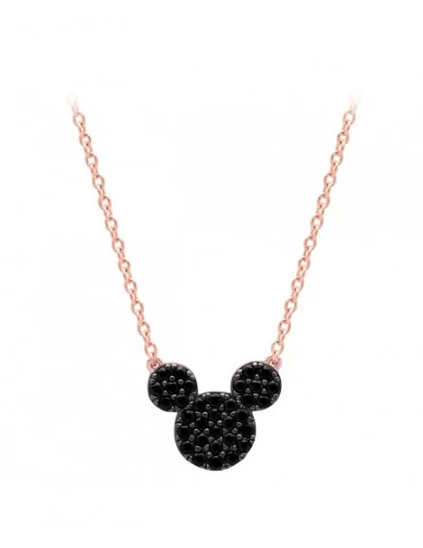 Mickey Mouse Black Pave Necklace by CRISLU – Rose Gold $29.64 ADULTS
