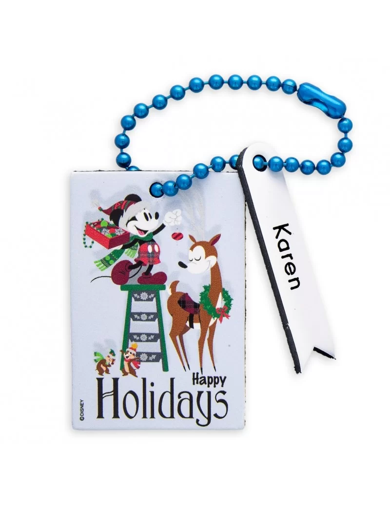 Santa Mickey Mouse and Chip 'n Dale Leather Luggage Tag – Personalizable $3.70 ADULTS