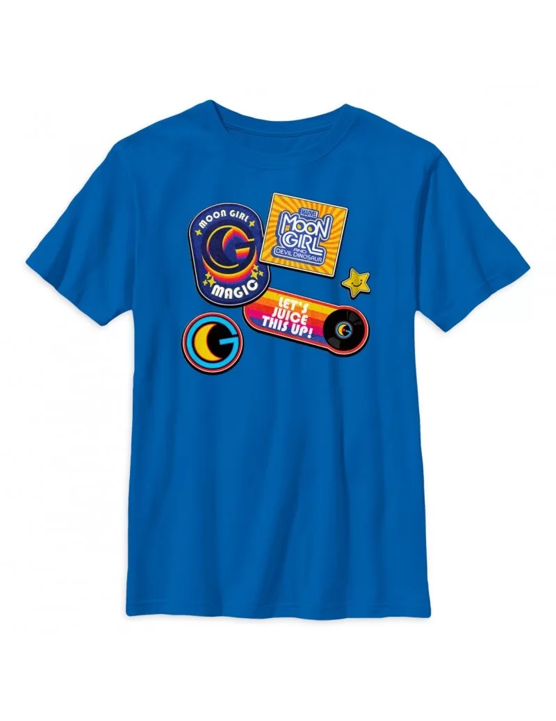 Moon Girl and Devil Dinosaur Retro Badges T-Shirt for Kids $6.07 GIRLS