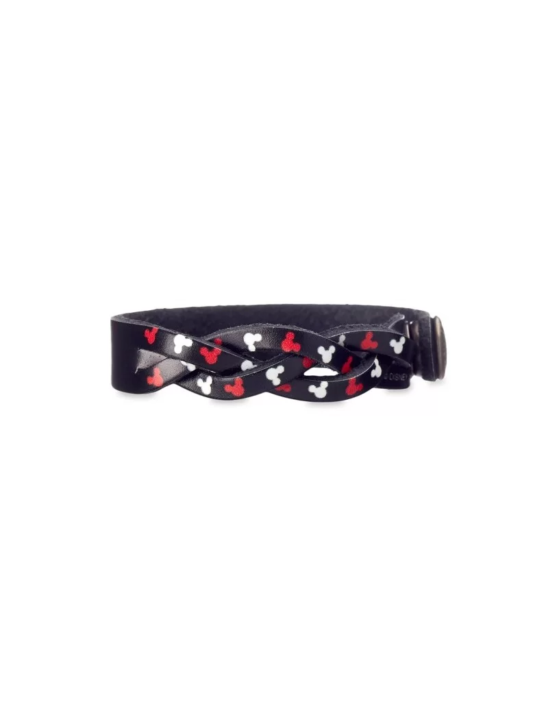 Mickey Mouse Icon Woven Leather Bracelet – Personalizable $4.59 ADULTS