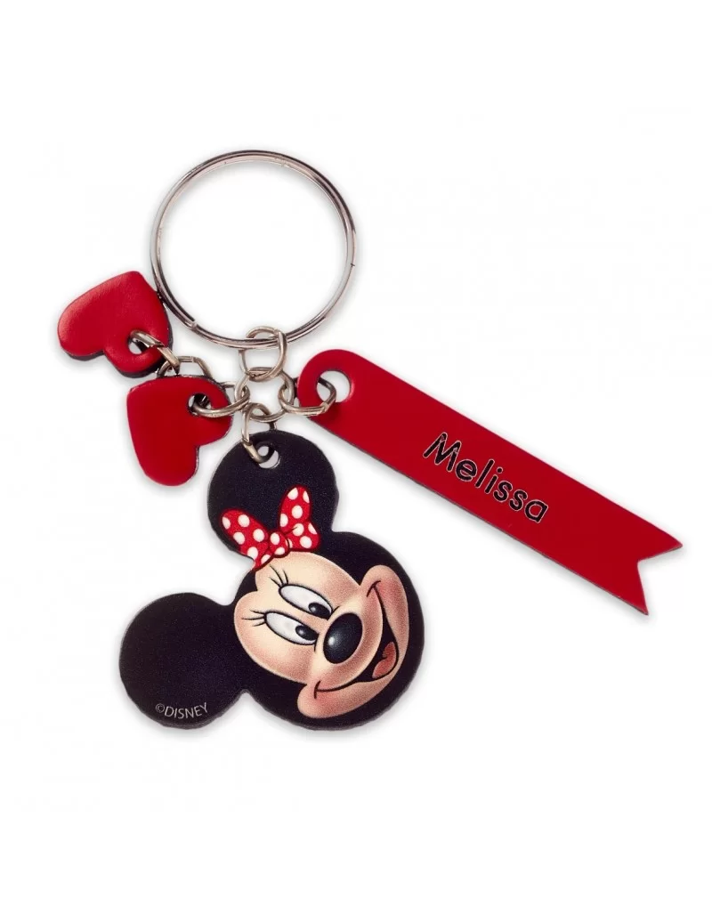 Minnie Mouse Face Leather Keychain – Personalizable $4.11 KIDS